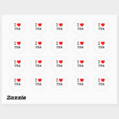 I Liebe Tee Runder Aufkleber (Blatt)