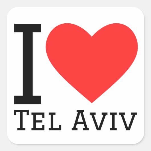 I Liebe Tel Aviv Quadratischer Aufkleber (Vorderseite)