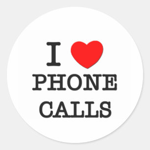 I Liebe Telefonanrufe Runder Aufkleber