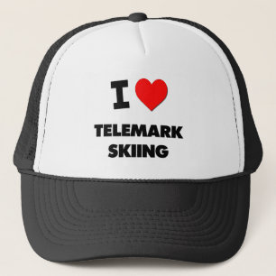 I Liebe Telemark Skifahren Truckerkappe
