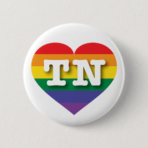I Liebe Tennessee Gay Pride Regenbogenherz Button