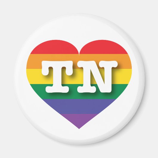I Liebe Tennessee Gay Pride Regenbogenherz Magnet (Vorne)