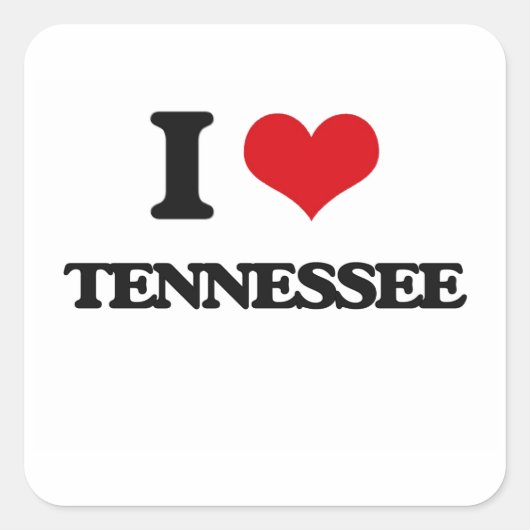 I Liebe Tennessee Quadratischer Aufkleber (Vorderseite)