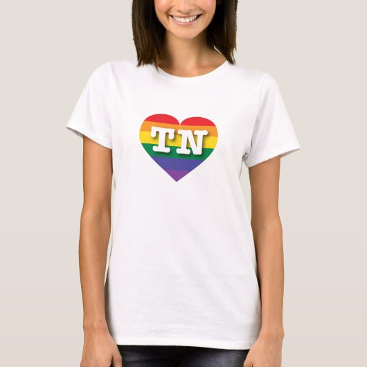 I Liebe Tennessee Rainbow Herz T-Shirt (Vorderseite)