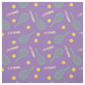 I Liebe Tennis auf Leinen Stoff (Muster)