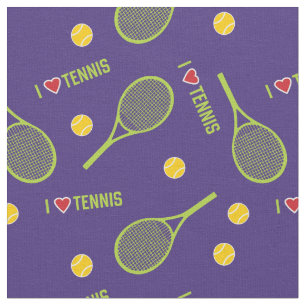 I Liebe Tennis auf lila Stoff