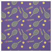 I Liebe Tennis auf lila Stoff (Muster)
