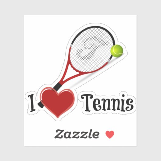 I Liebe Tennis Aufkleber (Blatt)