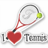 I Liebe Tennis Aufkleber (Vorderseite)