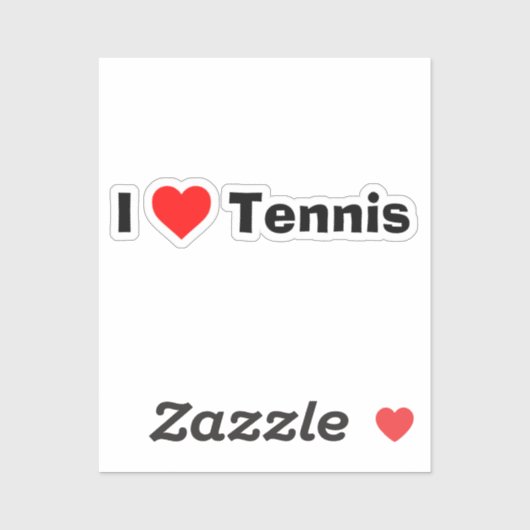 I Liebe Tennis Aufkleber (Blatt)