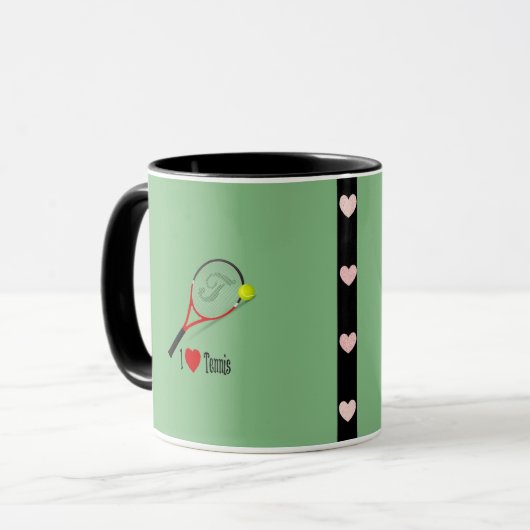 I Liebe Tennis, beliebtes Design Tasse (Vorderseite Links)