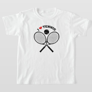 I Liebe Tennis Crossed Rackets Tennis T - Shirt