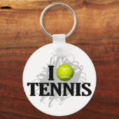 I Liebe Tennis Emblem Schlüsselanhänger (Vorderseite)