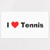 I Liebe Tennis Etiketten (Design 1)