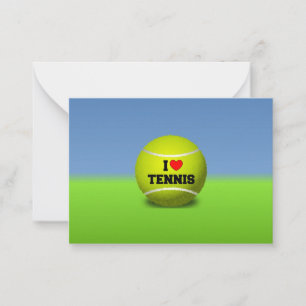 I Liebe Tennis - farbenfrohe Gestaltung Mitteilungskarte