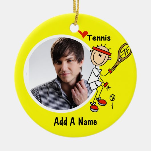 I Liebe Tennis Foto Keepake Ornament (Vorne)