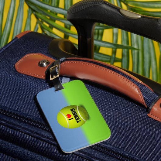 I Liebe Tennis Gepäckanhänger (Vorderseite Insitu 1)