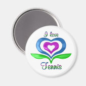 I Liebe Tennis Hearts Magnet (Vorderseite/Rückseite)