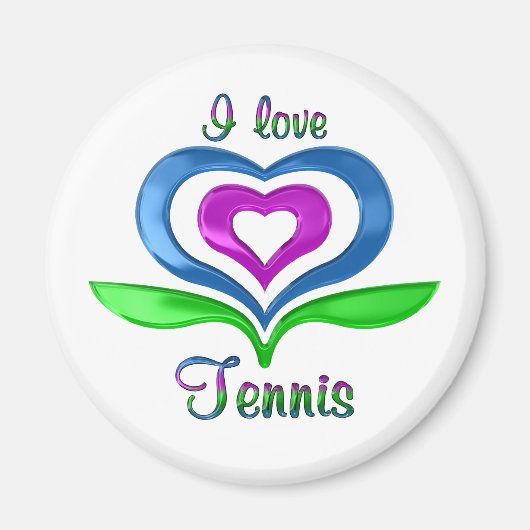 I Liebe Tennis Hearts Magnet (Vorne)
