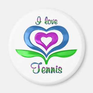 I Liebe-Tennis-Herzen Magnet