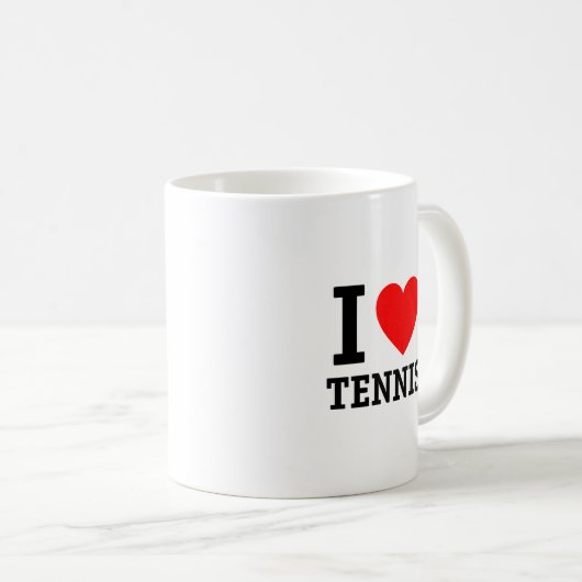 I Liebe Tennis Kaffeetasse (VorderseiteRechts)
