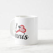 I Liebe Tennis Kaffeetasse (Vorderseite Links)