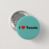 I Liebe Tennis Minze Green Button (Vorne & Hinten)