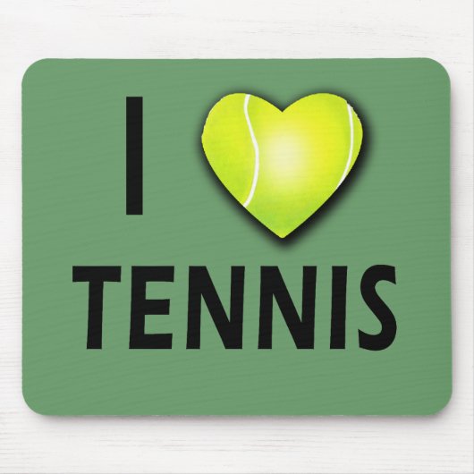 I Liebe-Tennis mit Tennis-Ball-Herzen Mousepad (Vorne)