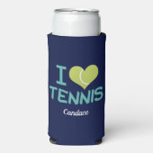 I Liebe Tennis Niedlich Custom Personalisiert Navy Selters Dosenkühler (Seltzer Vorderseite)
