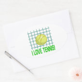 I Liebe Tennis Ovaler Aufkleber (Umschlag)
