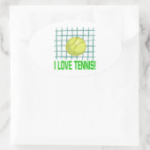 I Liebe Tennis Ovaler Aufkleber (Tasche)