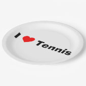 I Liebe Tennis Pappteller (Schrägansicht)