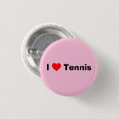 I Liebe Tennis Pastel Pink Button (Vorne & Hinten)
