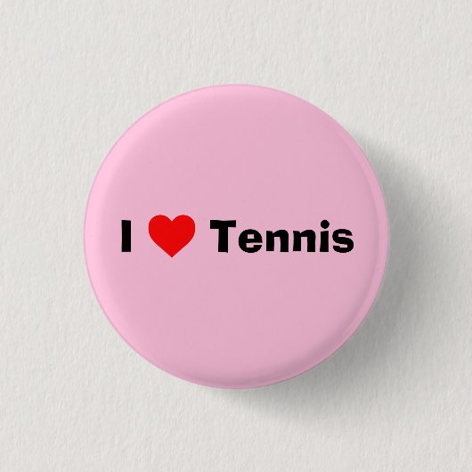 I Liebe Tennis Pastel Pink Button (Vorderseite)