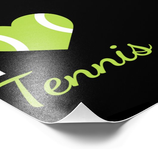 I Liebe Tennis Racket Ball Fotodruck (Ecke)