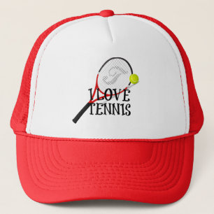 I Liebe Tennis - Racquet und Ball Truckerkappe