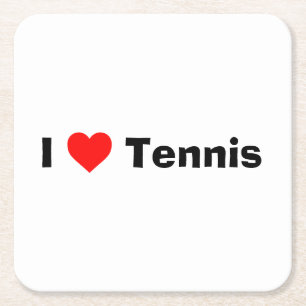 I Liebe Tennis Rechteckiger Pappuntersetzer