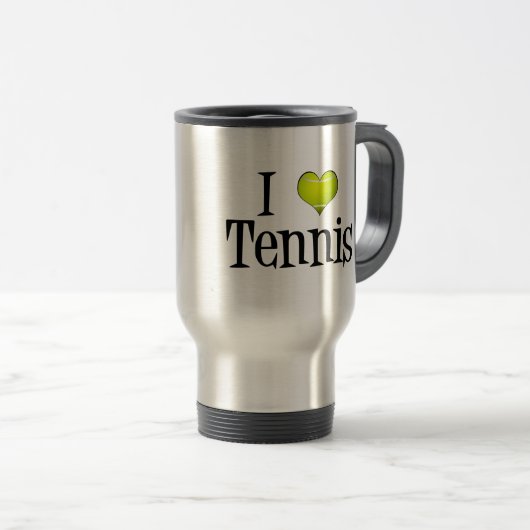 I Liebe Tennis Reisebecher (VorderseiteRechts)