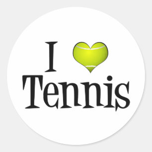 I Liebe Tennis Runder Aufkleber