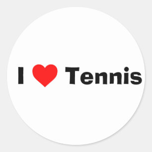 I Liebe Tennis Runder Aufkleber