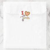 I Liebe Tennis Runder Aufkleber (Tasche)