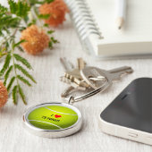 I Liebe Tennis Schlüsselanhänger (Seite)