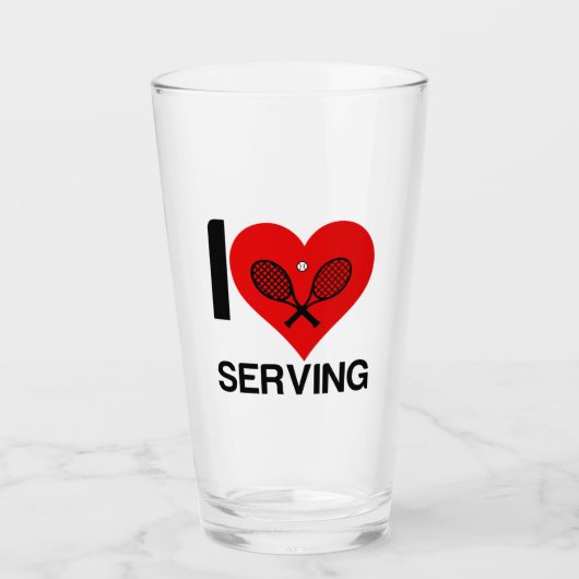 I LIEBE TENNIS SERVING GLAS (Vorderseite)