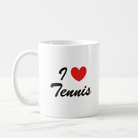 I Liebe Tennis Sporttypografie Kaffee Tasse (Links)