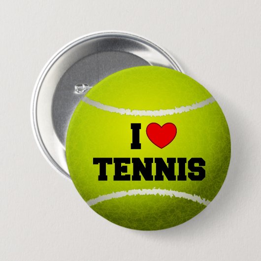 I Liebe Tennis - Tennisball - Gras Button (Vorne & Hinten)