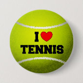 I Liebe Tennis - Tennisball - Gras Button (Vorderseite)