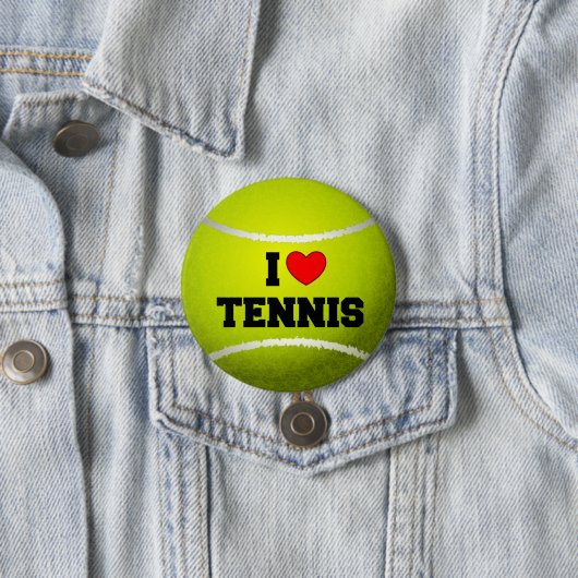 I Liebe Tennis - Tennisball - Gras Button (Beispiel)