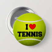 I Liebe Tennis - Tennisball - Gras Button (Vorne & Hinten)