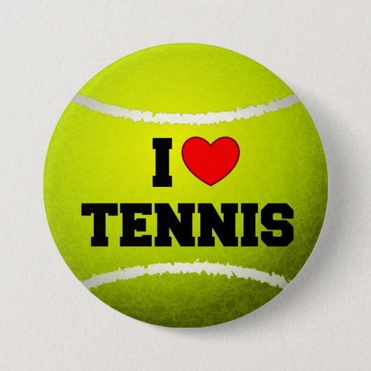 I Liebe Tennis - Tennisball - Gras Button (Vorderseite)
