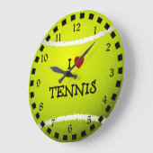 I Liebe Tennis - Tennisball Große Wanduhr (Winkel)